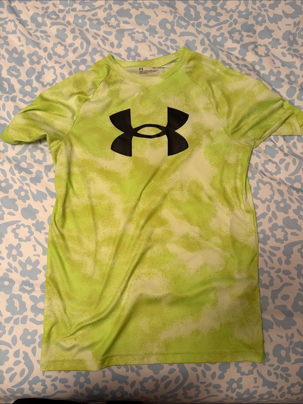 NWOT Under Armour Lime Green Athletic Tee with Black Logo